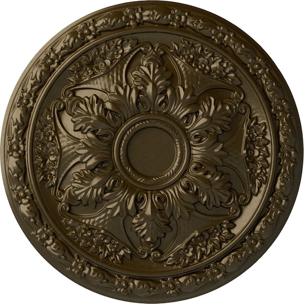 Ekena Millwork Baile Ceiling Medallion (Fits Canopies up to 3 1/4"), Hand-Painted Brass, 20"OD x 1 5/8"P CM20BLBRS - main